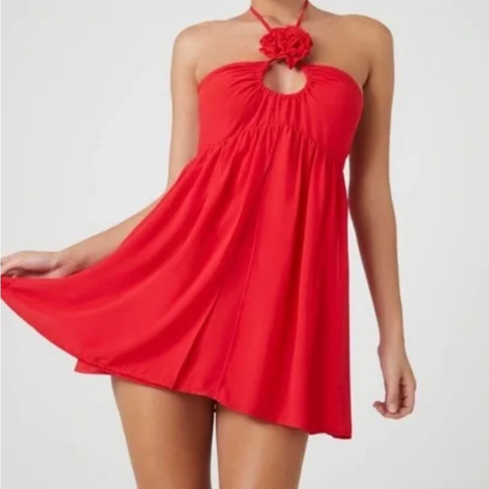 Chiffon forever 21 red mini dress
